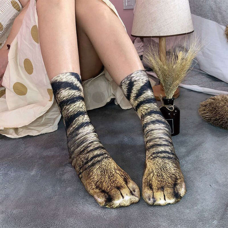 Simulation 3D For Cats, Dogs, Chickens, Claws, Leopard Print Animal Print, Funny Personality, And Fun Socks