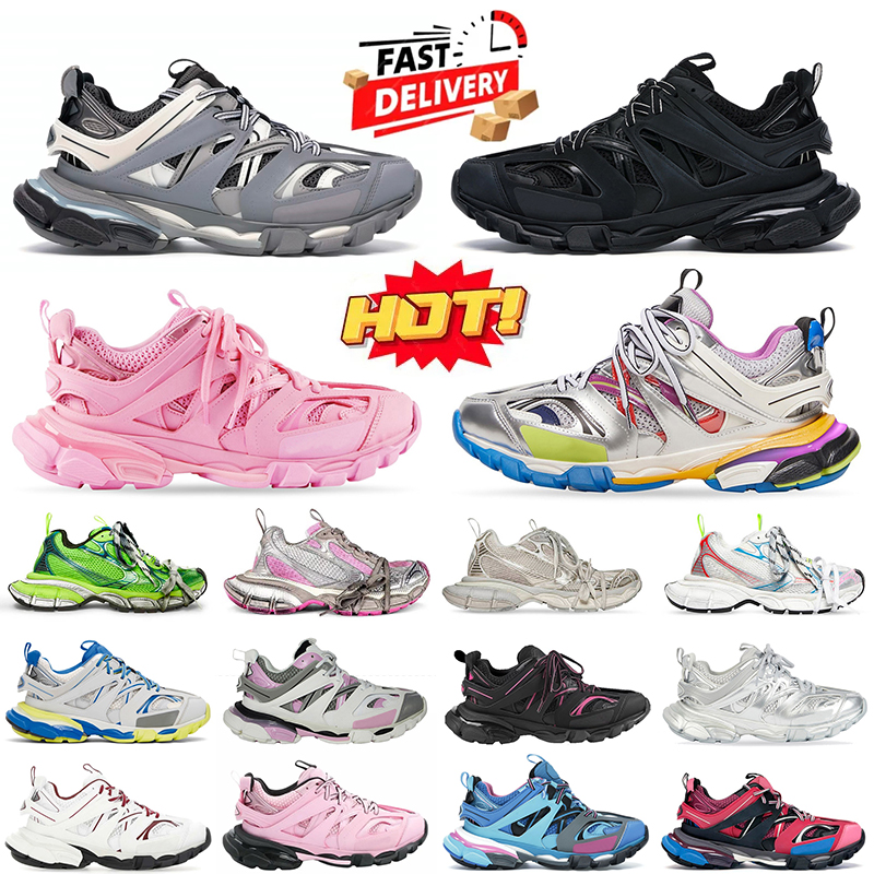 Luxury 3.0 Track 3 with Led Designer Casual Shoes for Men Womens Tracks Runners White Black Green Pink Blue Grey Platform Sneakers Runner Loafers Trainers Size 35-46