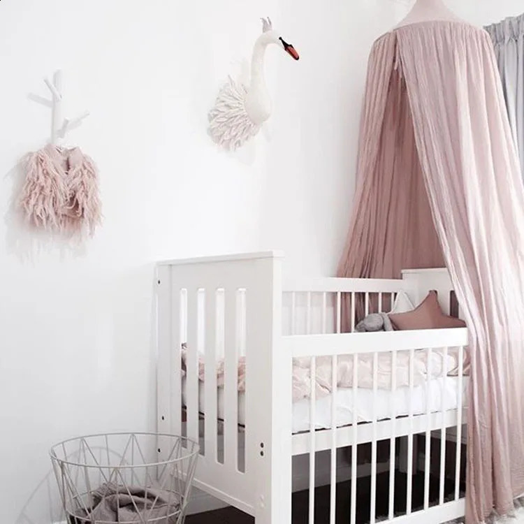 Childrens Ceiling Dome Tent INS Single Door Baby Room Decoration Mosquito Net Multicolor Cotton Bed Curtain 250312