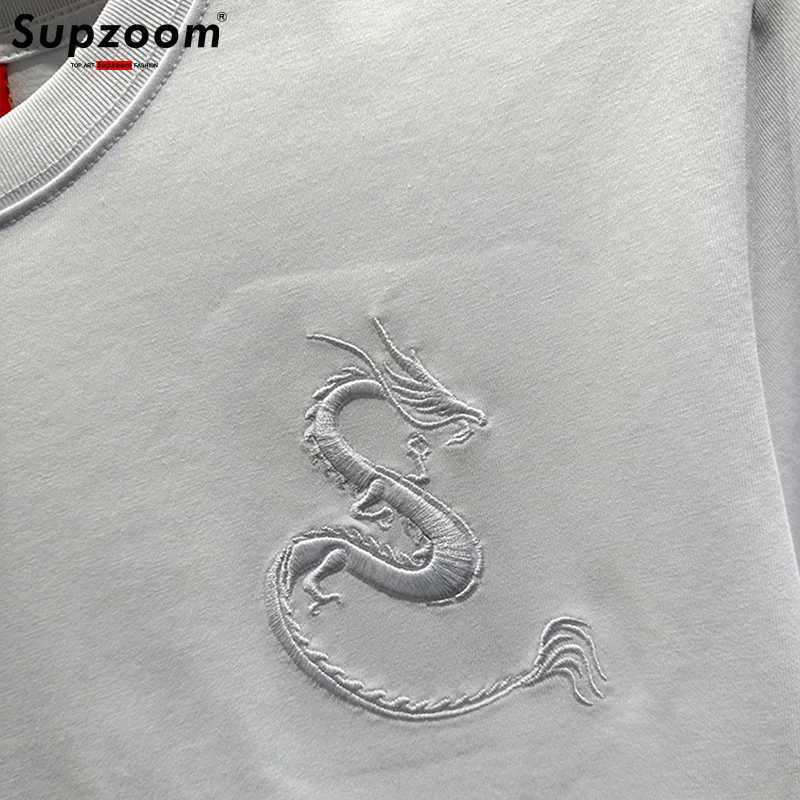Supzoom New Arrival Summer Top Fashion Embroidery Neutral Short O-neck Casual Hip Hop Heavy Texture Cotton Ins Loose Mens ShirtT250319