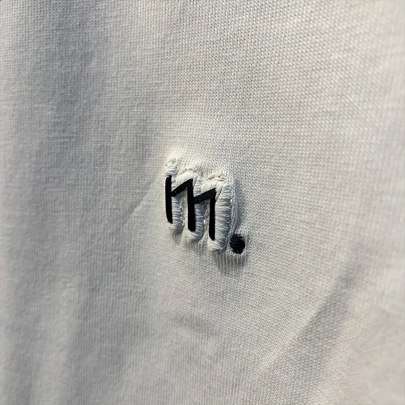 Summer Mens Simple Versatile Embroidered Short Sleeve Solid Color Comfortable Casual Half Sleeve Top 250317