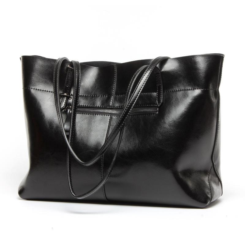 Large Capacity Women S New High End Leather Handbag Simple Hand Held Single Shoulder Underarm Bag Work Commuting Tote Bag Shoulder Bags