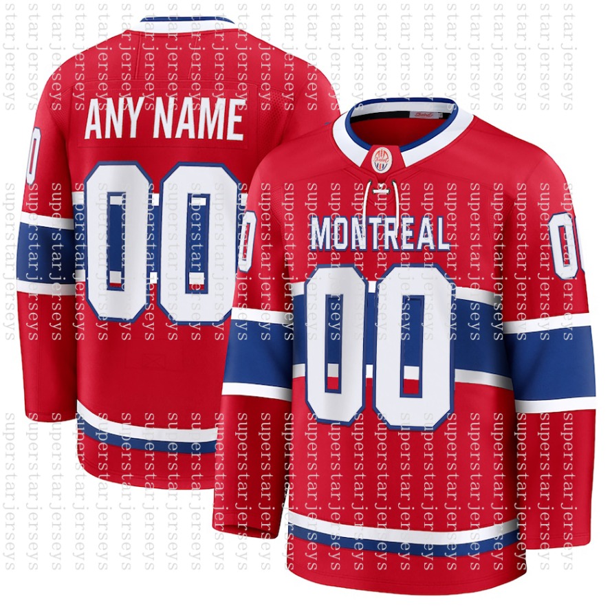 Personalise Custom Hockey Jerseys Suzuki Hockey Jersey Heat Sealed Dach Slafkovsky Anderson Caufield Xhekaj Montembeault Guhle Mens Womens Youth