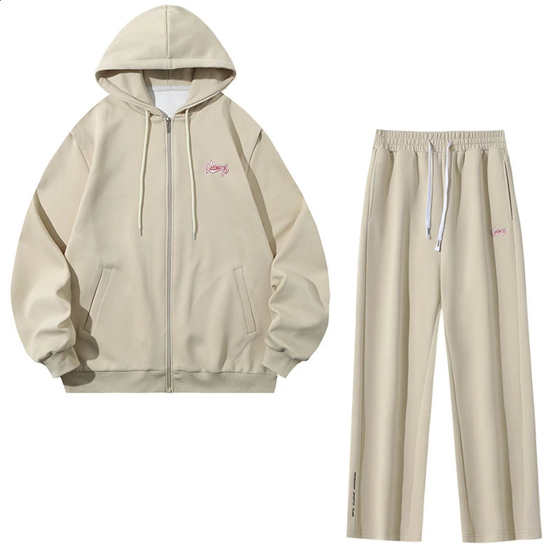 Veidoorn twopiece loose suit casual long sleeved hoodie drag and drop jogging pants set sports shirt Annd 250319