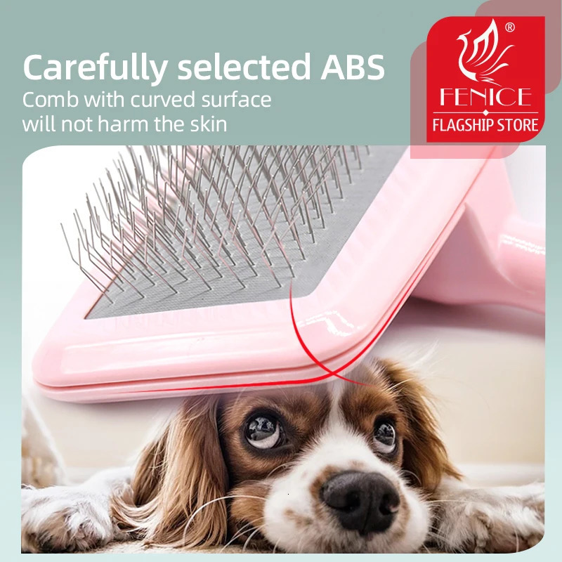 Fenice Pet Dog Grooming Comb Brush Massage OpenKnot Cat Cleaning Tool Hair Remover 250318