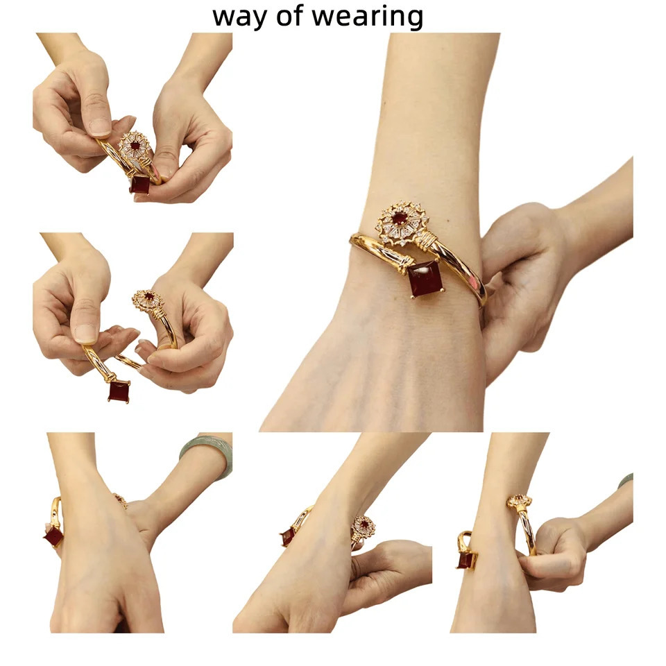 Fashion Lady Zircon Open Bracelets Bangles Color Girls Elegant Bracelet For Women Bling Rhinestones Wedding Party Jewelry Gift 250320
