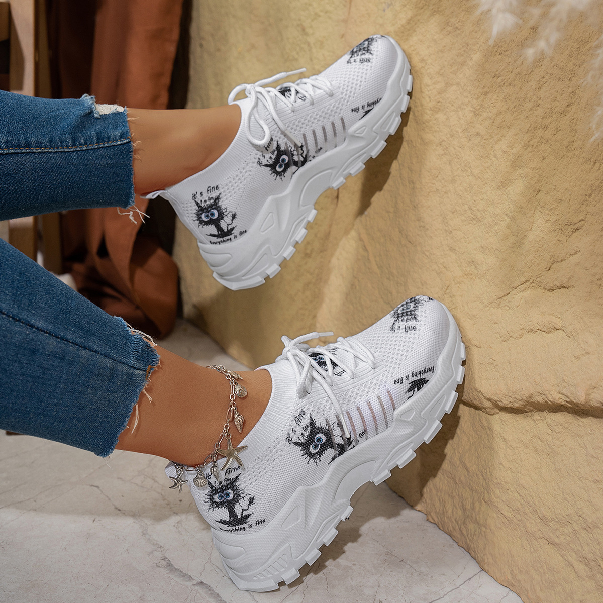 2025 New Women's Casual Sports Single Shoes Dad Flat Shoes Designer Fashionable and Versatile
