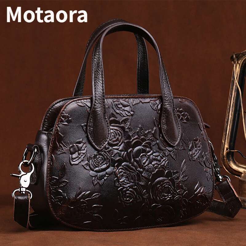 MOTAORA Vintage Eming Women Shoulder Bags For Ladies Genuine Leather Handbag Purses And Handbags Aesthetic Women's Bag 2025