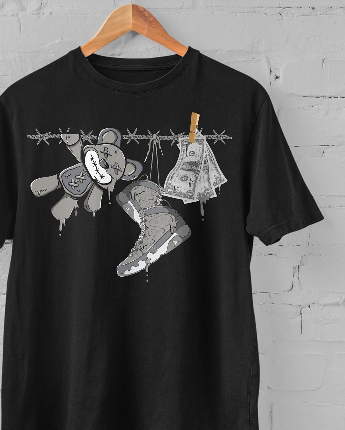 T shirt for Mens AJ Cool Gray Shirt, Shoes Drip, Shirts Match Sneakers 2D Sneaker Graphic Tee Casual Tops Clothes Short sleeve