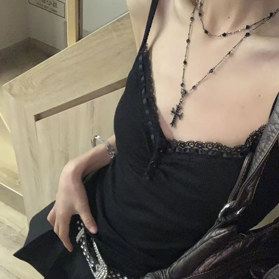 Summer Harajuku Sexy Crop Tops Lace Women Camis Korean Fashion StreetwearCasual Female All Match Tanks sweet Y2K Black 250320