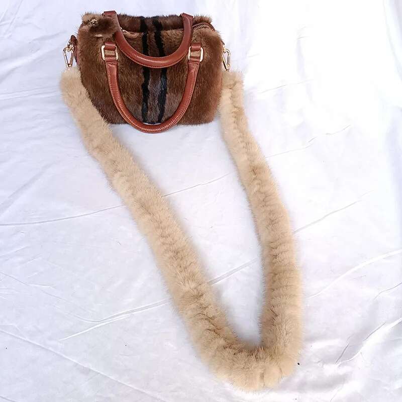 Long Real Bag Replacement Mink Handbag Shoulder Strap 120Cm Natural Winter Fur Belt