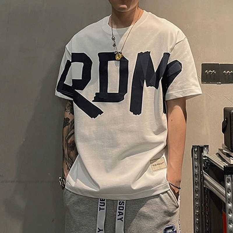 2017 Summer Leisure Full Match Trend Korean Fashion Short Sleeve Round Neck Solid Color Letter Printing Loose Fashion Youth T-shirtT250319
