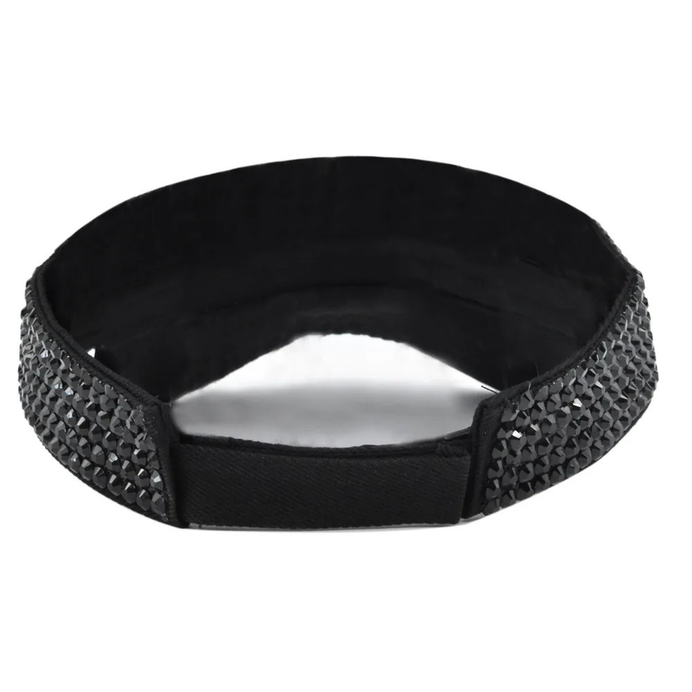 Glitter Visor Shiny Rhinestones Sport Cap Empty Top Hats Golf Cap Adjustable Baseball Cap Outdoor Sun Hat 250320