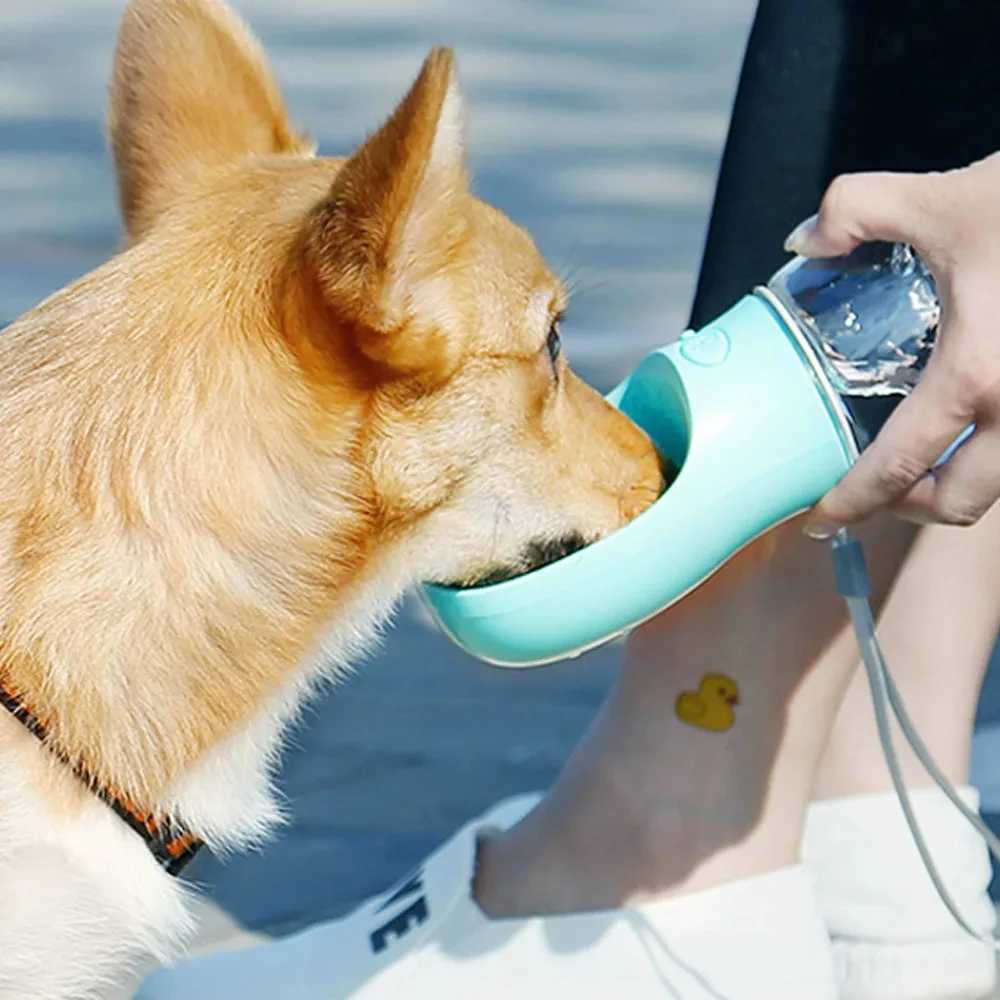 Personalized dog portable dog water bottle bowl outdoor walking puppy pet travel water bottle cat beverage bowl Y250319