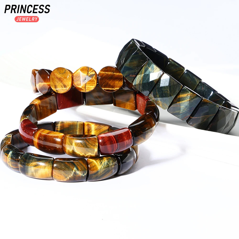 Natural Tiger Eye Bangle Energy Stone Beads Bracelet for Jewelry Making DIY Bracelet Or Birthday Present 250320