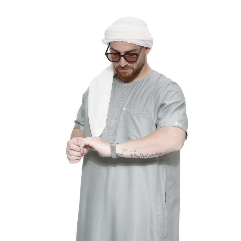 Muslim Robe, Arab Short Sleeved Robe