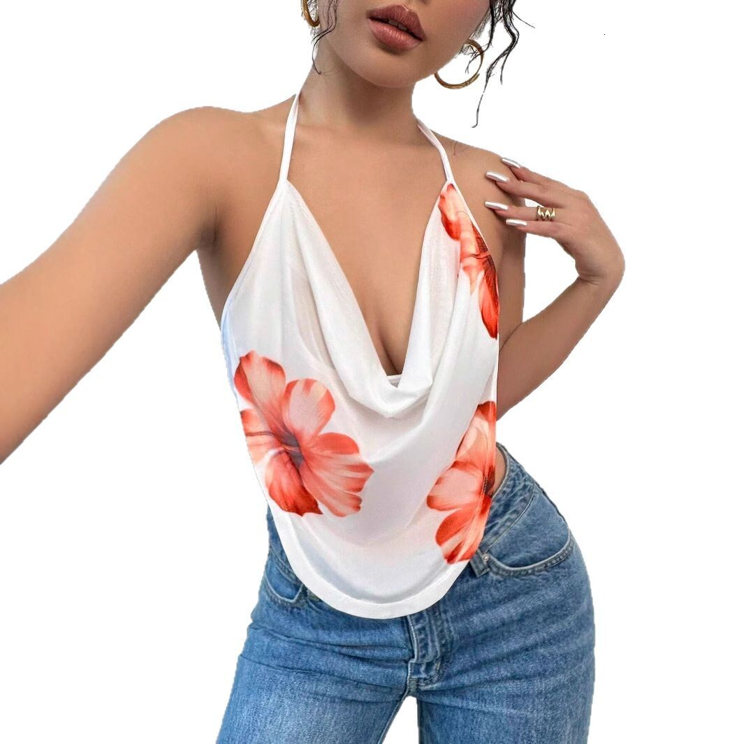 2025 Summer New Spicy Girl Backless Waist Cinched Vest Women's Top