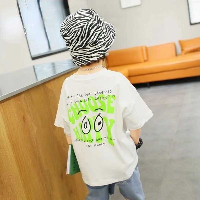 Childrens summer clothing boys short sleeved T-shirt new summer letter printing childrens half sleeved baby shirtT250320