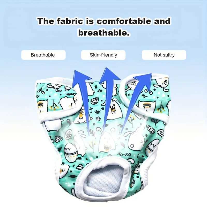 Female cute washable male dog diaper reusable highly absorbent leak proof male dog diaper 6-color dog physiological pants Y250320