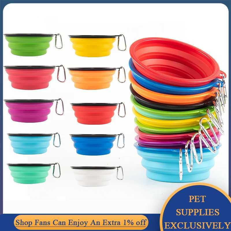 350ml/1000ml Foldable Cat and Dog Water Bowl Silicone Folding Plate Pet Bowl Outdoor Dog Food Container Feeder Jump Y250319
