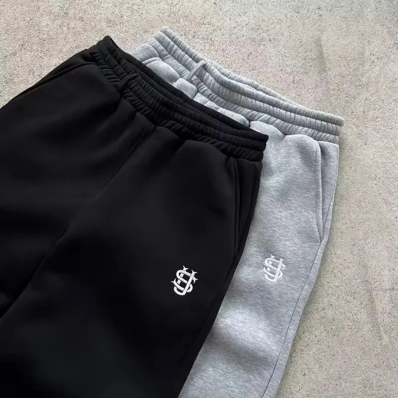 Y2K Letter Zipper Hoodie Men Women Harajuku Fashion Letter Embroidery Pants Retro Oversized Hoodie Sweatshirt Zipper 2pcs Sets 250319