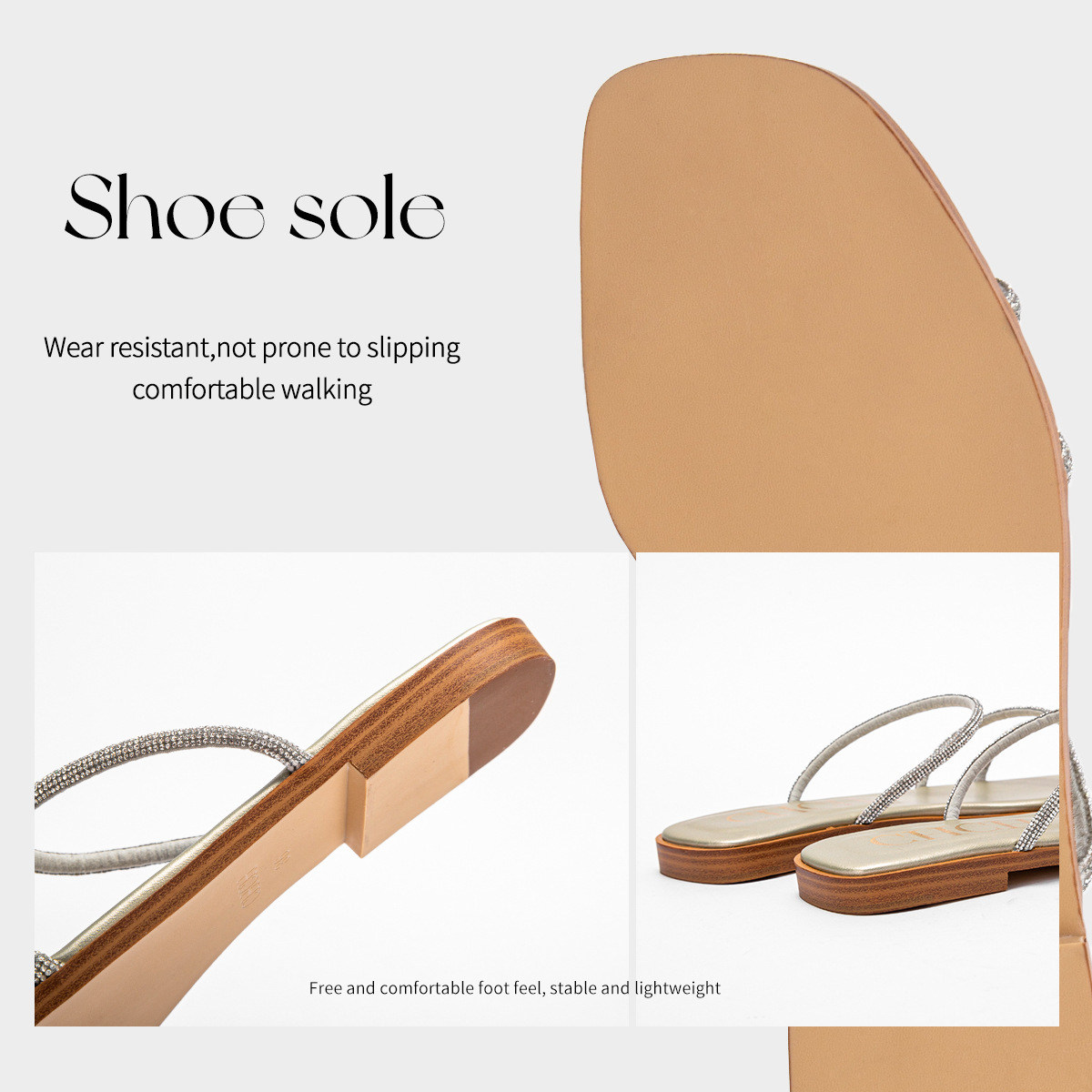 Designer CHCH French For Women's Summer Outdoor Wear 2024 New Water Diamond Fairy Open Toe Low Heel Fashion Sandals