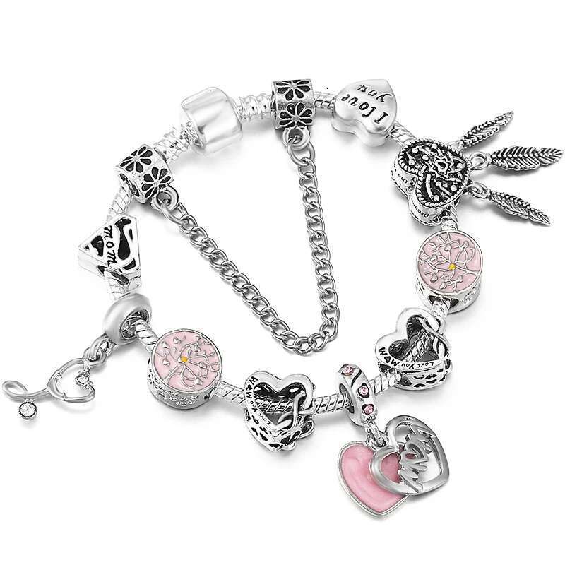 HOT SALE Trandy Silver Color Original 3mm Bracelets With MOM Beads Charm Bracelet For Women Mother DIY Jewelry Gift Dorpshipping