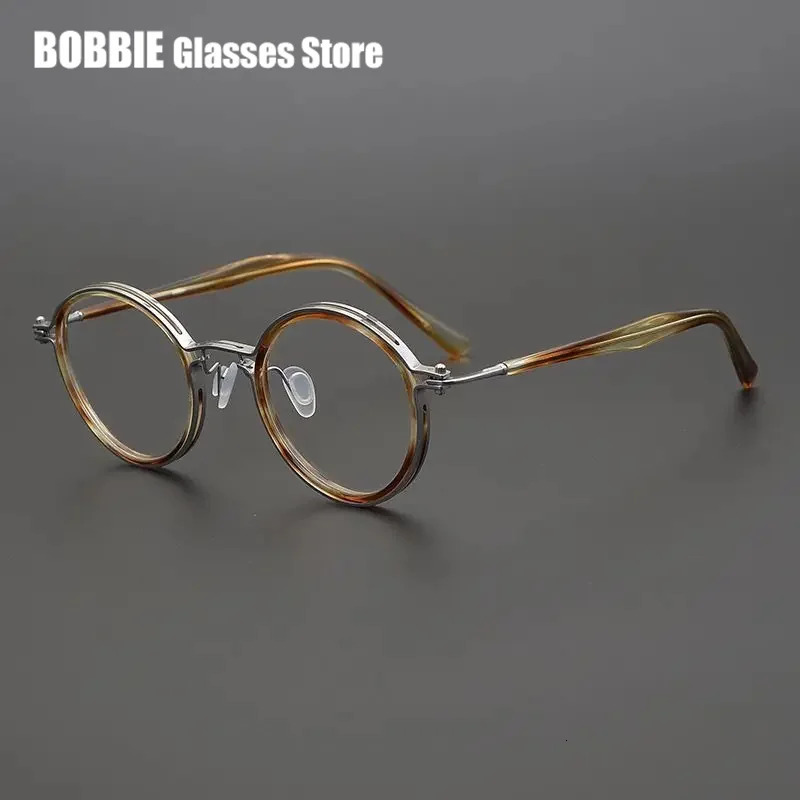Top Quality Retro Round Glasses Frame Japanese Handmade Ultralight Men Eyeglasses Women Eyewear Acetate Korean Fashion 250228