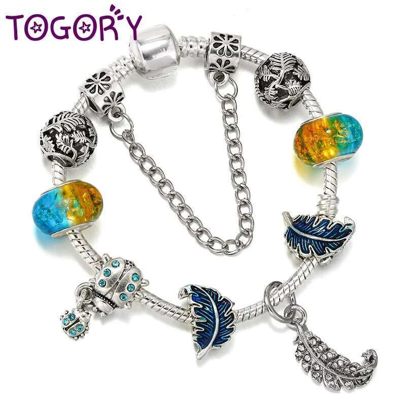 New High Quality Charm Bracelet With Crystal Leaf Beads Bracelets Bangles For Women Momther Jewelry Gift Special Offer