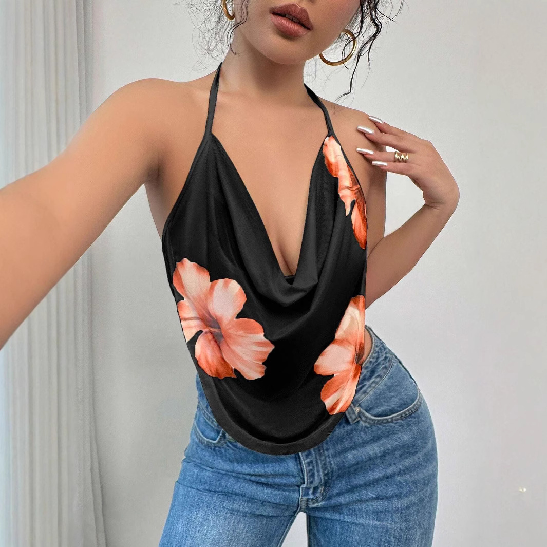 2025 Summer New Spicy Girl Backless Waist Cinched Vest Women's Top