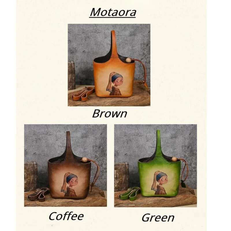MOTAORA 2025 New Designer Women's Bucket Bag Vintage Cow Leather Drawstring Handbag Handmade Crossbody Purse In 3 Colors