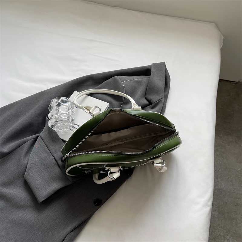 Large capacity letter bottom baseball bag embroidered with retro shoulder bags for American women Y250319
