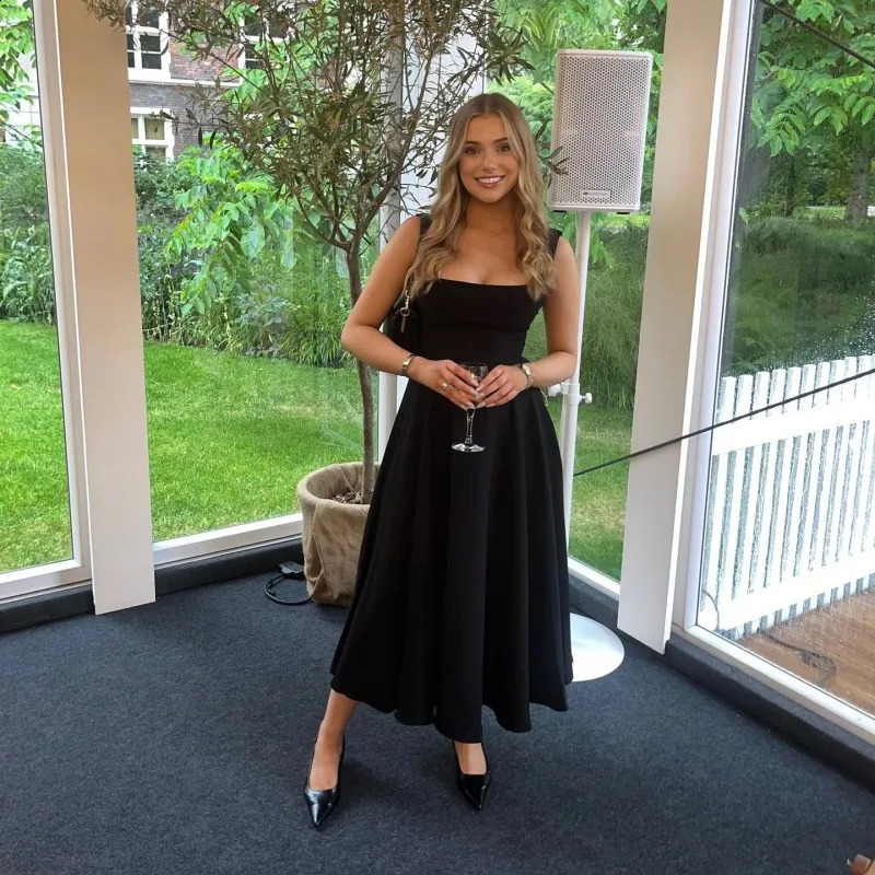 Oshfall European and American cross-border summer solid square neck sleeveless suspenders long fashion womens dress 250319