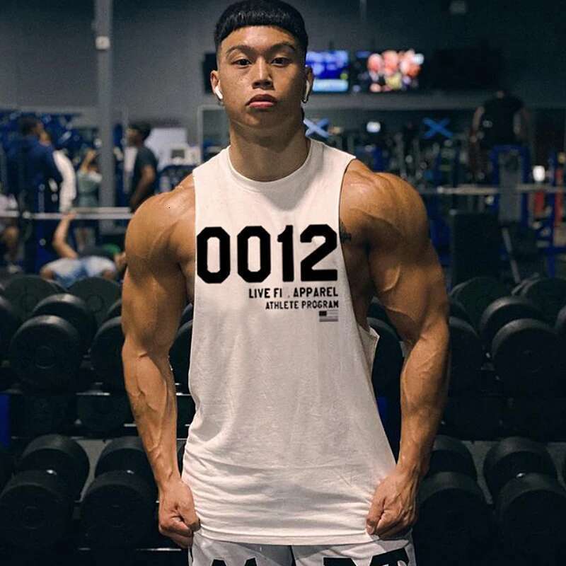 Men's sleeveless vest, fitness, running shirt, sports, singles, muscle, casual vest, cotton, training clothes, summer
