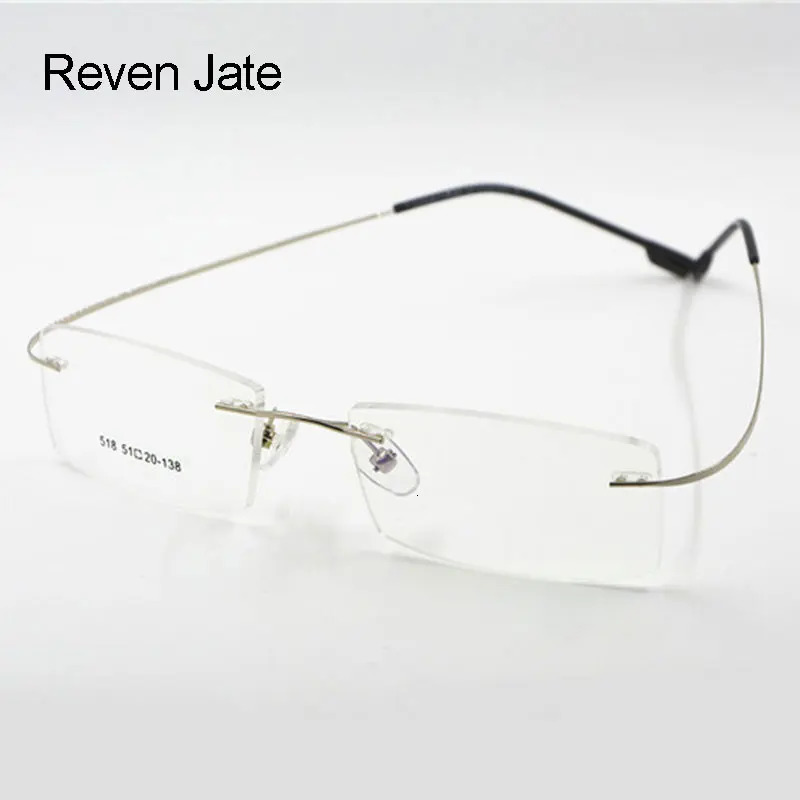Reven Jate Flexible Alloy Rimless Eyeglasses Frame for Optical Prescription Glasses Eyewear for Women and Men 250228