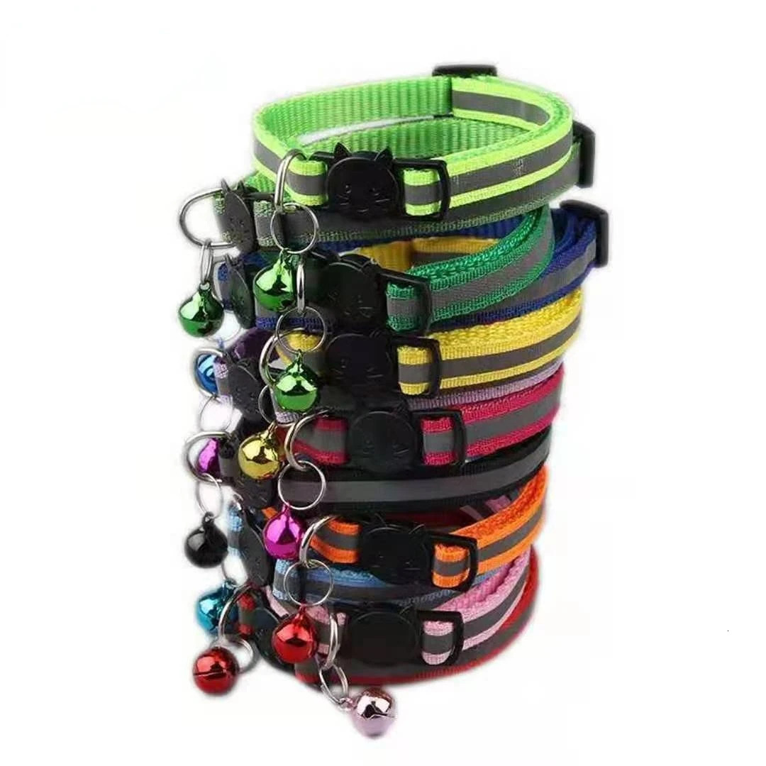 12 colors of reflective cat collars adjustable dog and pet for cats dogs 250320