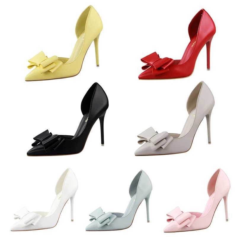 Wen 7.5cm 10cm high H Kaii bow pump women Fi fetish blue w sweet party Pr slip shoes Y250319