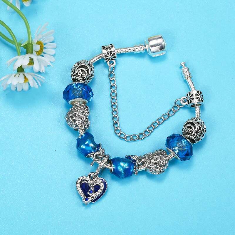 Silver Color Moon Star Beads Pendants Charm Bracelet For Women Fit DIY Bracelets Bangles Jewelry Gift Special Offer Dropshipping
