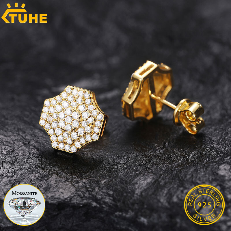 Classic Geometric Shape Moissanite 925 Earring For Women Jewelry Top Quality 100% s925 Sterling Silver Fashion Earrings Engageme