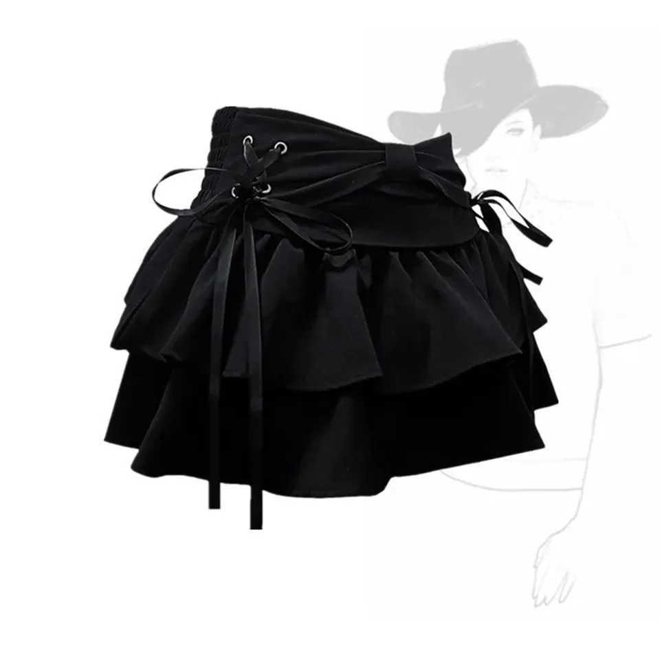 New Fashion Womens Hot Girl Sweet Kaye Bow Retro Y2k Clothing American Street Clothing Sexy Summer A-line Gothic Mini Cowboy SkirtXJ250320