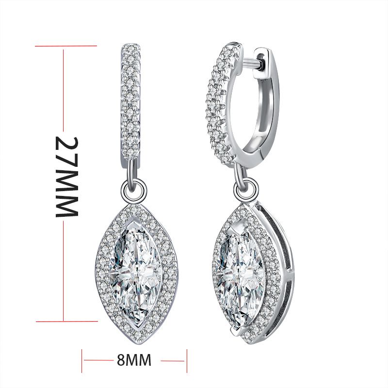charm designer for women sterling sier pass dia tester VVS1 D color moissanite earrings plated PT950 gold jewelry valentines day gift
