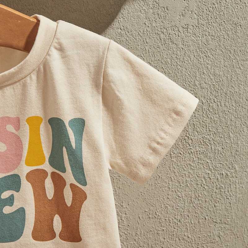 EWODOS 1-6 year baby boy clothing cousin crew matching shirt short sleeved T-shirt jumpsuit baby summer top casual chic cute shirtT250320