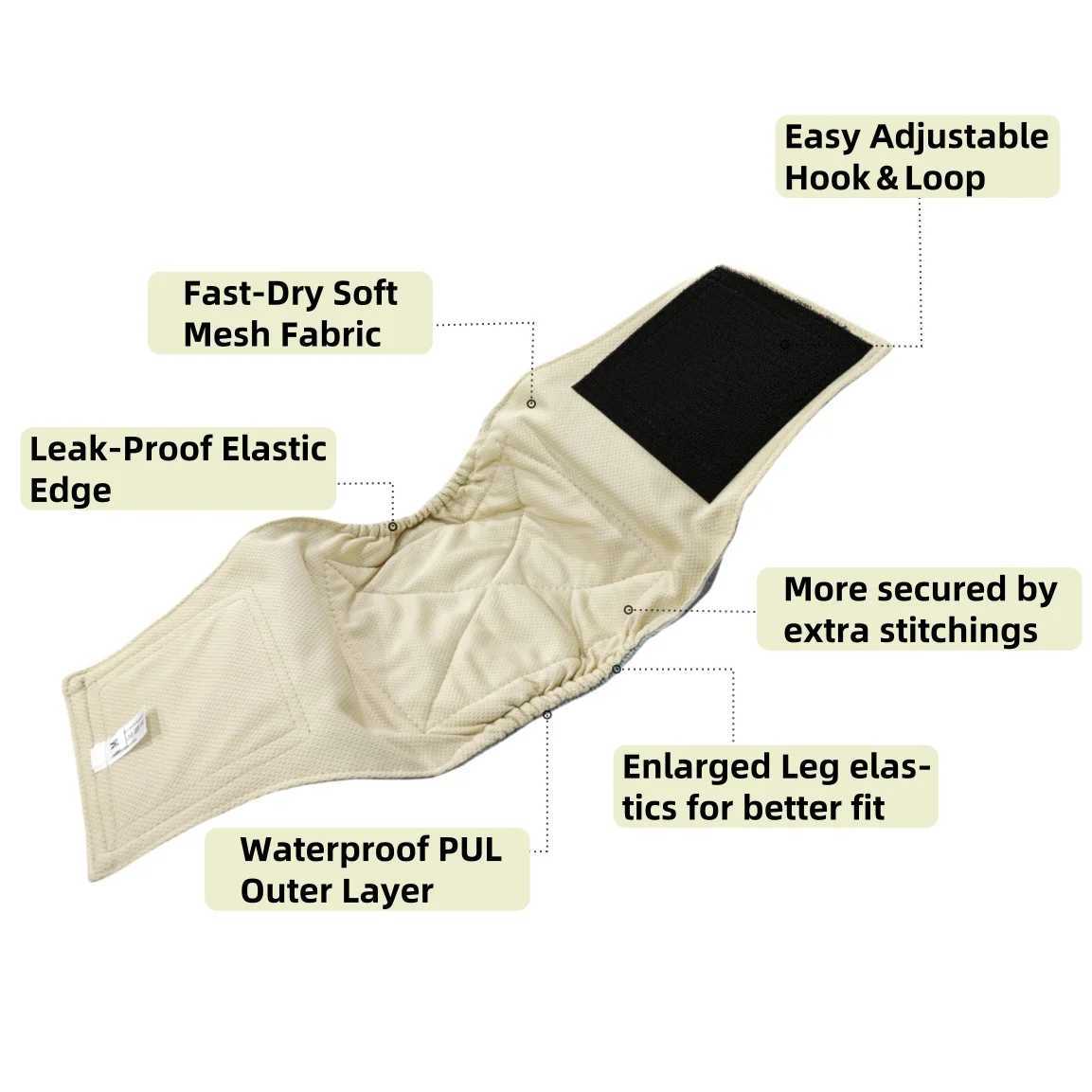3 pieces of reusable cloth dog diapers puppy underwear environmentally friendly pet care diapers size SML Y250320