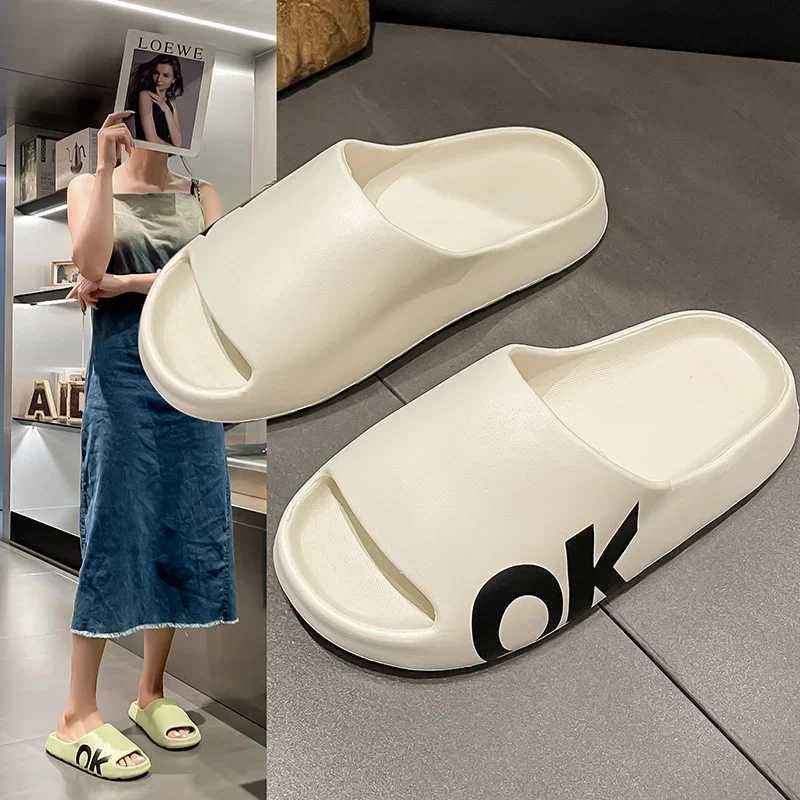 2025 Soft Thick Soled Slippers Wens Summer Fi Wear Slippers He Sandals Mens Beach Shoes Print OK Y250320