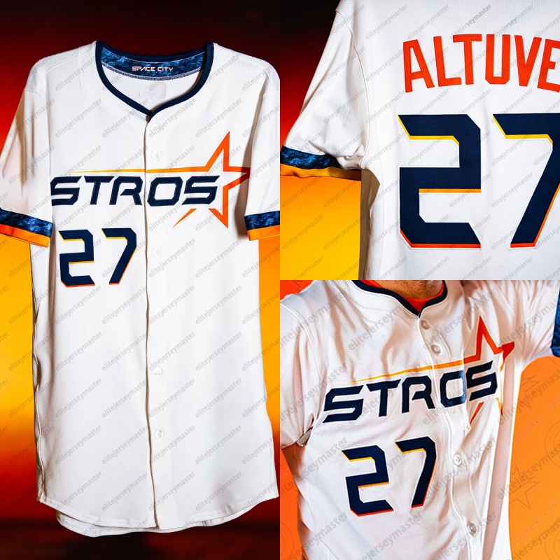 Jose Altuve 27 Personalized Custom 2025 City Connect Baseball Jersey 44 Yordan Alvarez 34 Nolan Ryan 7 Craig Biggio Tucker Customized Jerseys Custom A