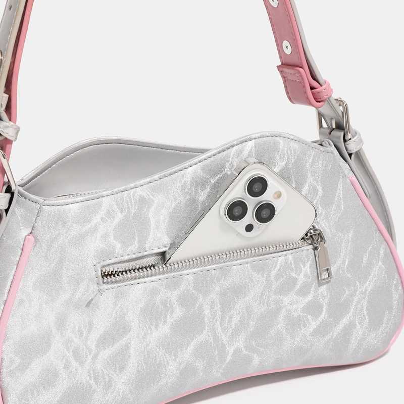 Japan Style Casual Bags For Women Luxury Designer Handbag And Purse 2024 New In PU Stitching Contrasting Color Underarm Shoulder Y250319