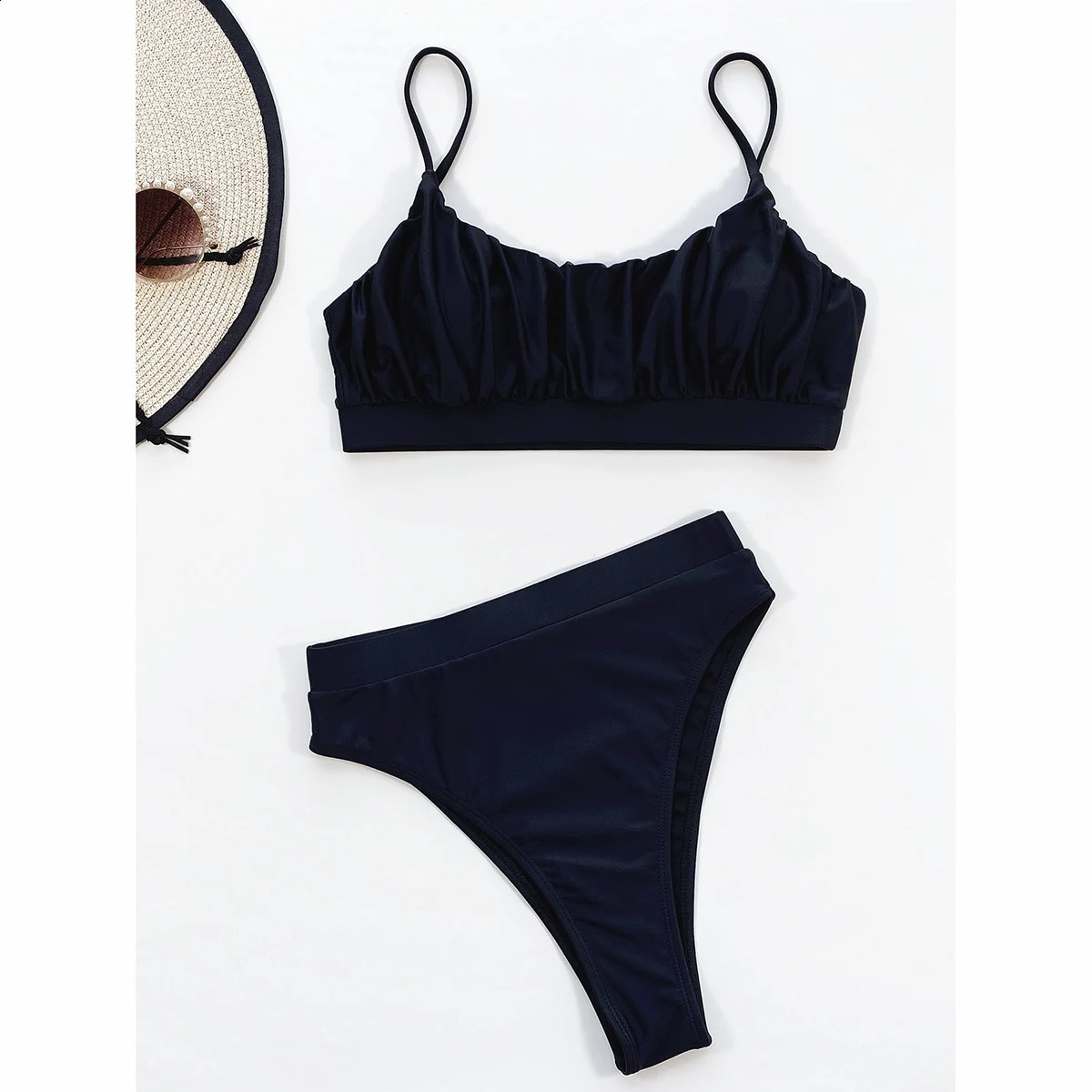 Women Swimsuit Female Swimwear 2024 Bikini High Waisted Set Push Up Bathing Suit Ruffle Swimming Beachwear 250319