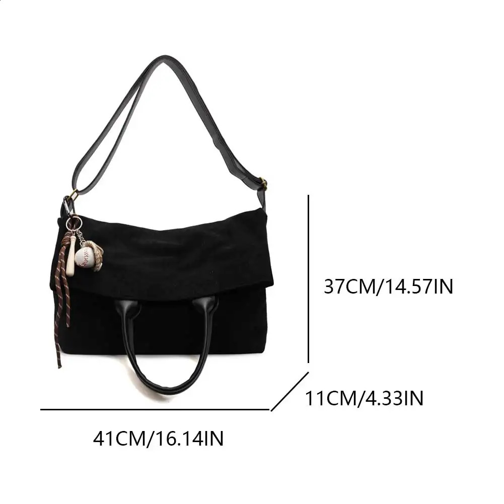 Vintage Suede Tote Bag for Women Autumn Winter Retro Handbags Purse Suede Crossbody Messenger Bag Casual Shoulder Satchel Bag 250319