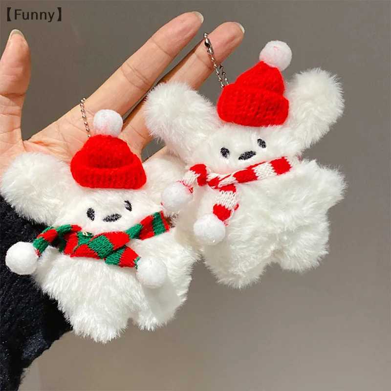 1 cartoon cute otter with fish/cat dog plush keychain creative Kavay keychain backpack hanging decorationXJ250319