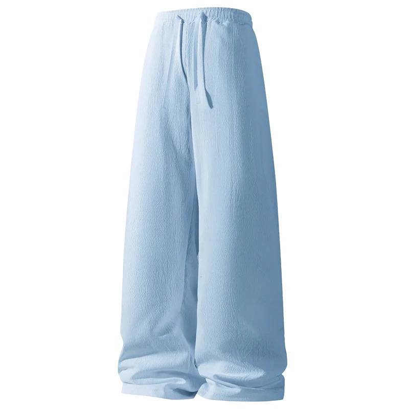 Mens Breathable Sweatpants Fashion Solid Color Cotton Casual Pants Joggers Streetwear Loose Lightweight Thin Men 250320